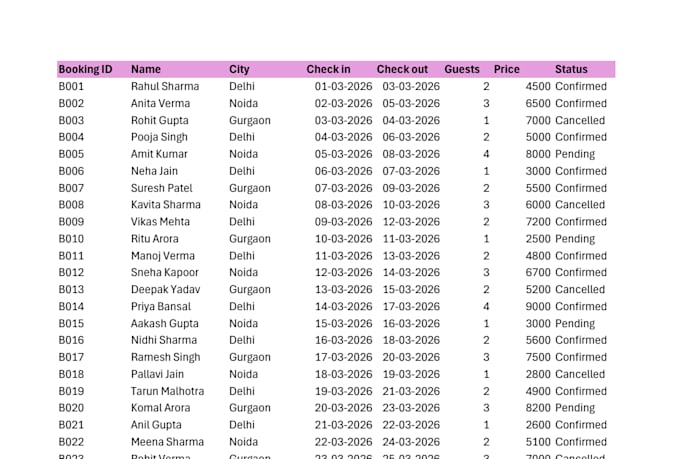 provide quality excel data entry service